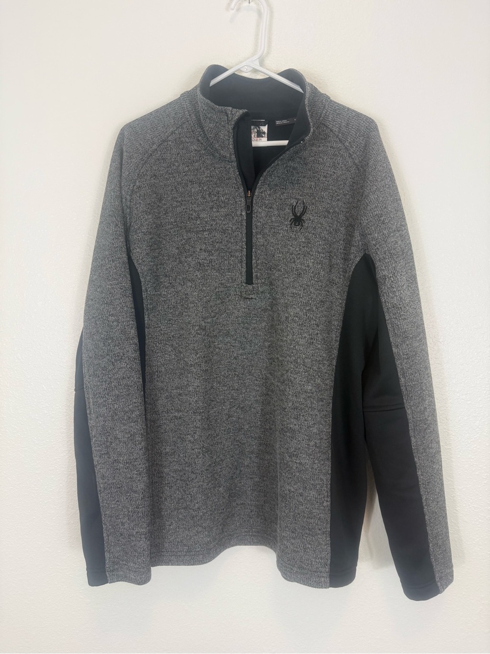 Spyder Outbound 1/2 Zip Stryke Fleece-Lined Sweater Gray Black